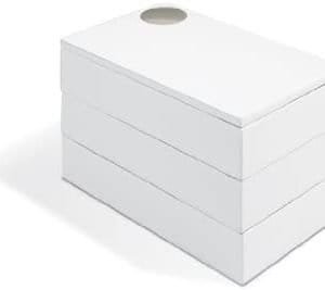 Umbra 308712-660 Spindle Jewlery Box, Wood Jewelry Box with White High-Gloss Finish