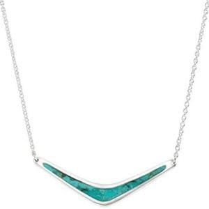 Silpada 'Reversible Boomerang' Compressed Turquoise Necklace in Sterling Silver