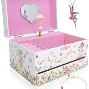 The Memory Building Company Musical Ballerina Jewelry Box for Girls & Little Girls Jewelry Set - 3 Dancer Gifts for Girls…