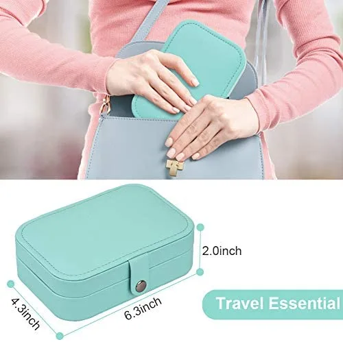 homchen Travel Jewelry Organiser Cases, Jewelry Storage Box for Necklace, Earrings, Rings, Bracelet (Box-Light Blue) - Image 5