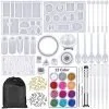 Kalolary 94 Pcs Silicone Casting Molds and Tools Set for DIY Jewelry Resin Craft Making