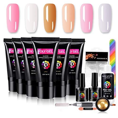 Poly Nails Gel Kit, Yofuly 6 PCS Polygel Nail Starter Kit ...